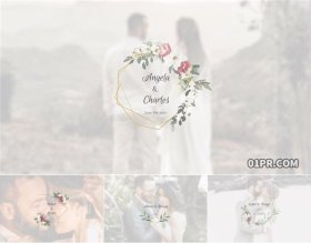 PR字幕模板 10组花卉森系婚礼动画文字标题
